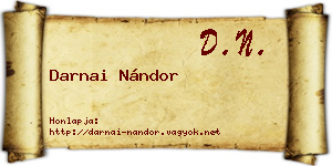 Darnai Nándor névjegykártya