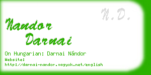 nandor darnai business card