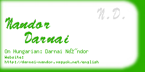 nandor darnai business card